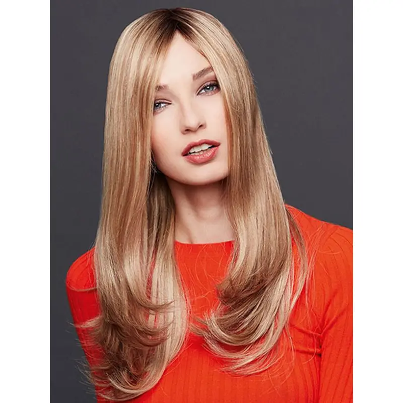 Long Straight Monofilament Blonde Remy Human Hair Best Quality Lace Wigs