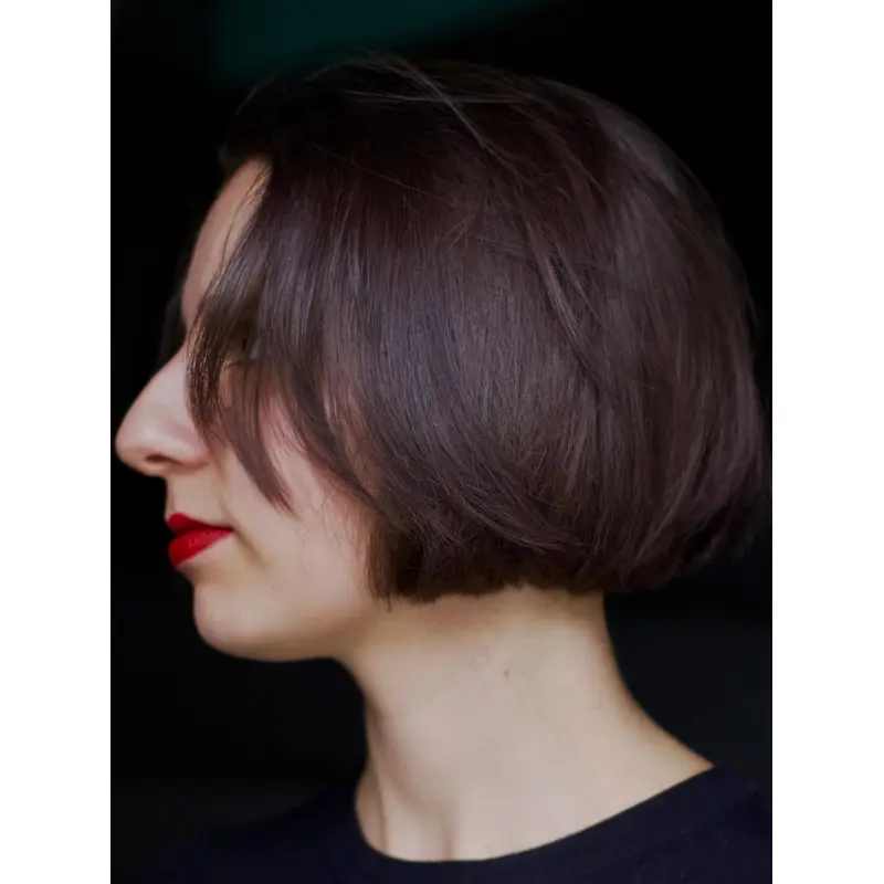 Medium Lace Front Wigs 10" Synthetic Bobs Auburn Straight Wigs