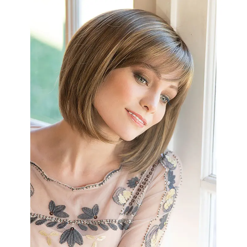 10" Chin Length Brown Straight Beautiful Bob Wigs