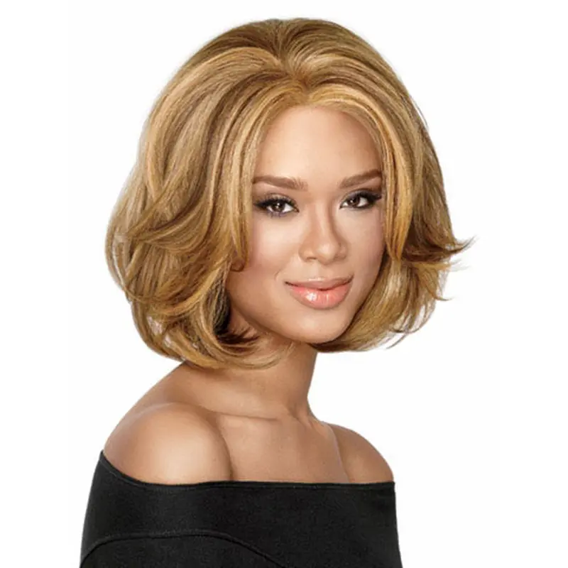 Bobs Fashionable Blonde Wavy Medium Wigs