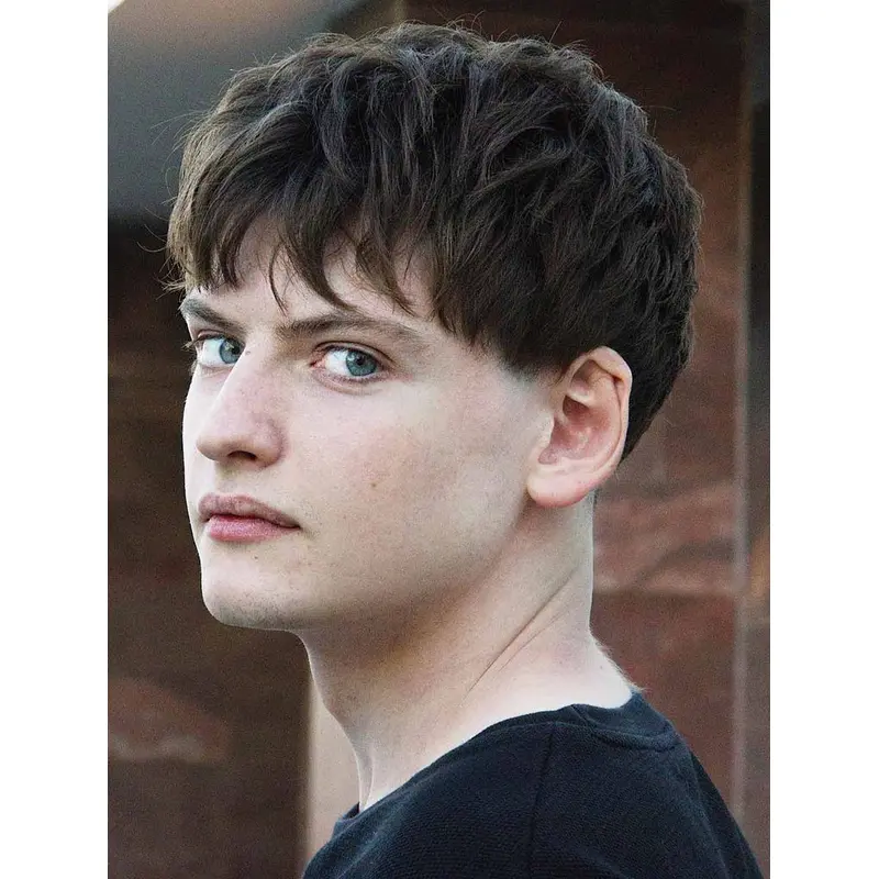 Capless Black Wavy Remy Human Hair Short Mushroom Nape Men Wigs