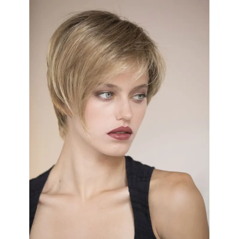 Monofilament 8" Straight Short Human Hair Wigs
