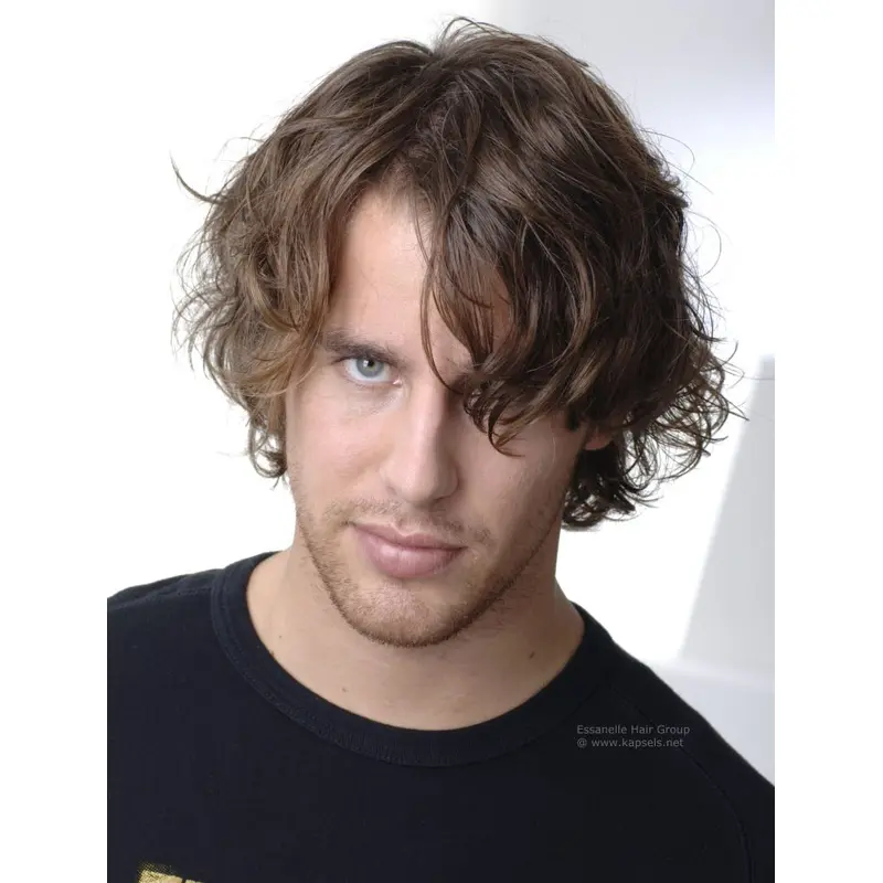 Brown Straight Remy Human Hair Popular Men Wigs