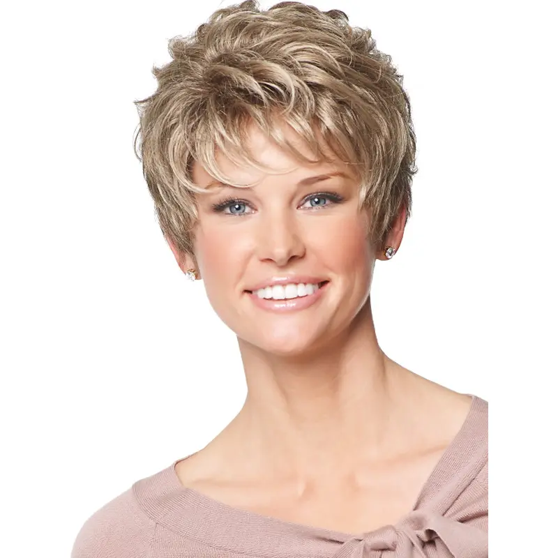 Gentle Blonde Wavy Short Petite Wigs
