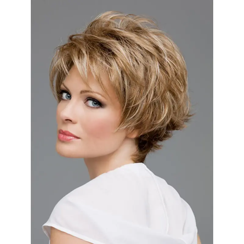 Lady Layered Brown Comfortable Lace Front Wigs