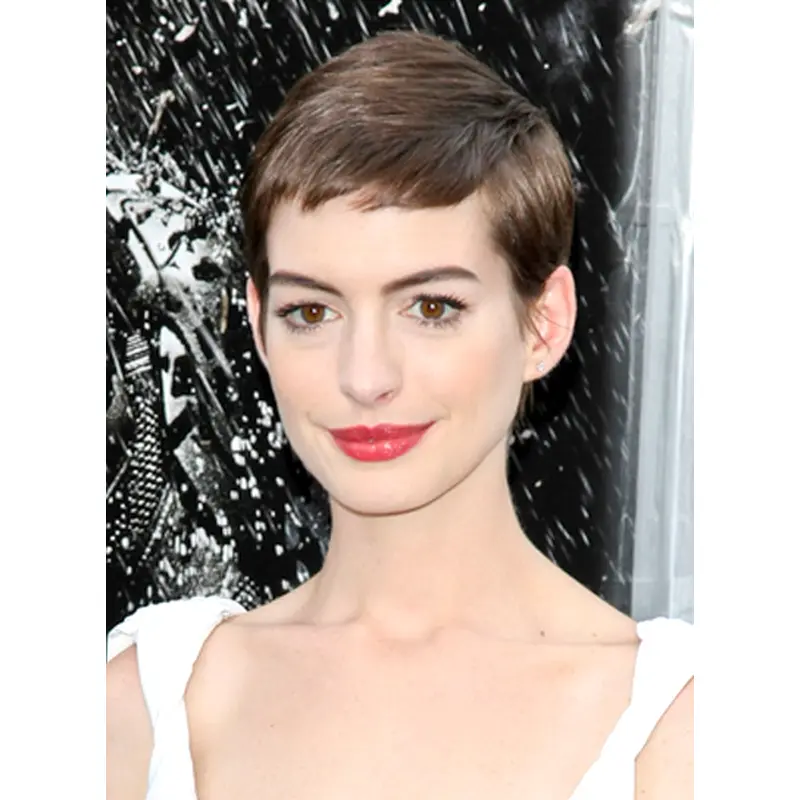 Gorgeous Lace Front Straight Cropped Anne Hathaway Wigs