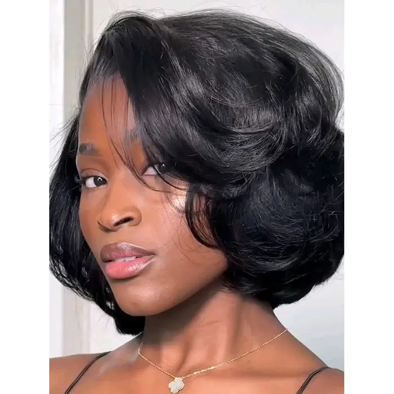 Large Cap Size Wigs African American Synthetic 8" Short Wavy Wigs