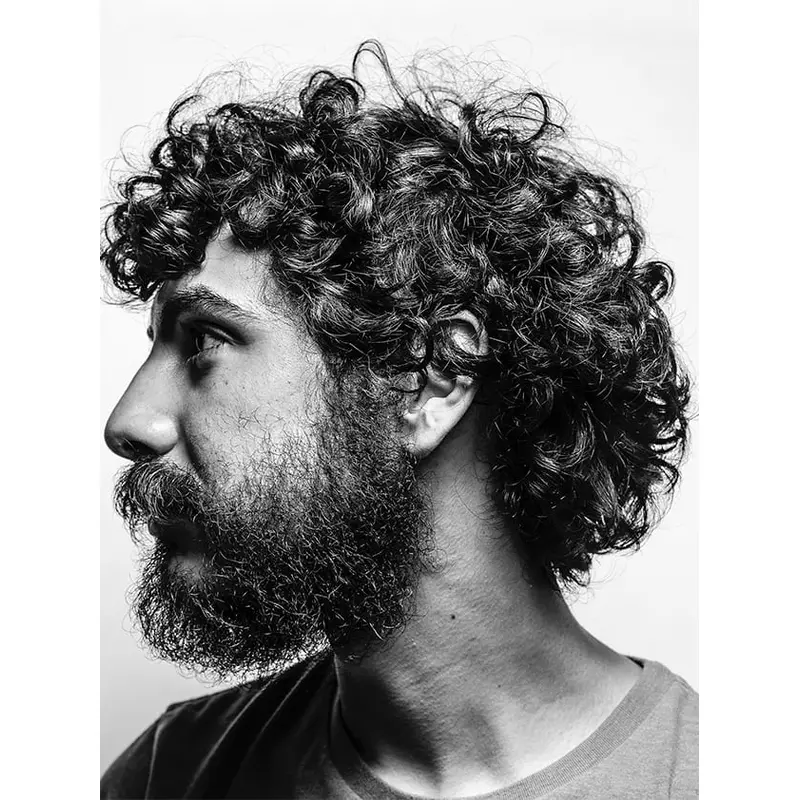 Male Lace Fronts Wig With Bangs Short Black Synthetic Wigs