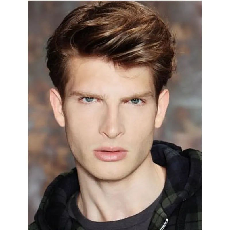 Stylish Brown Straight Cropped Men Wigs