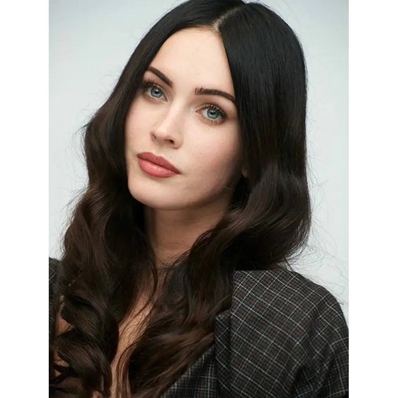 Wavy Long Brown Remy Human Hair Megan Fox Wigs