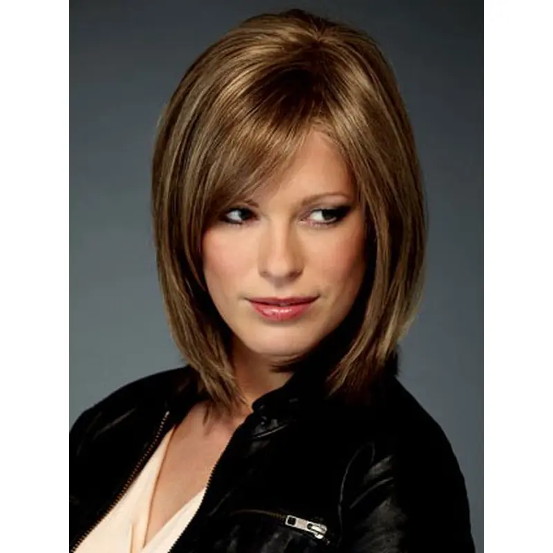 Online Brown Straight Chin Length Bob Wigs