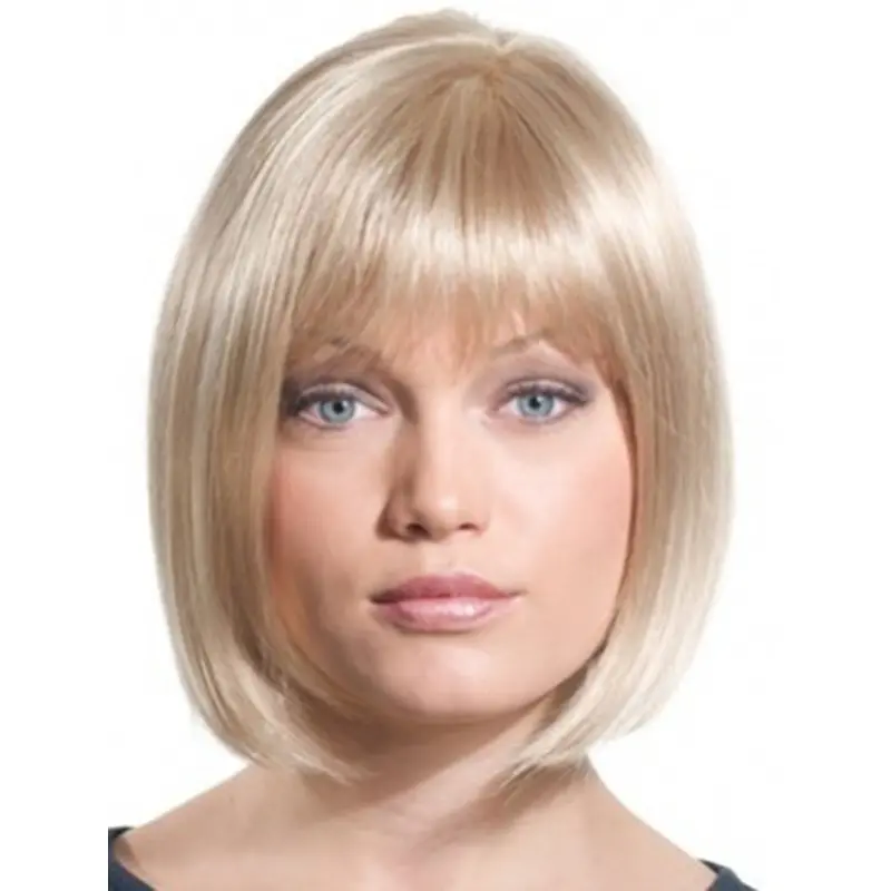 Shining Blonde Straight Chin Length Synthetic Wigs