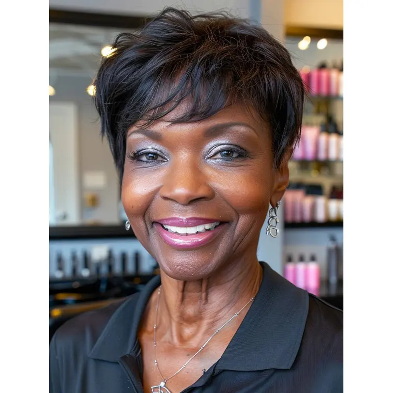 Short African American Wigs 4" Straight Remy Human Hair Wigs