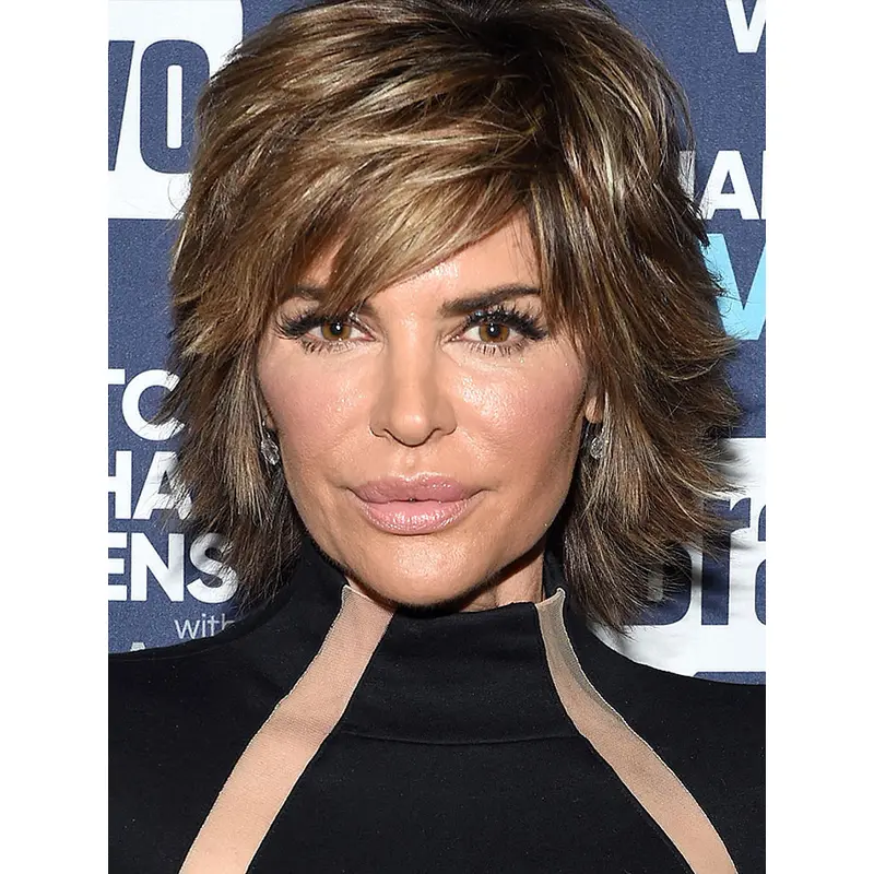 10" Chin Length Lace Front Synthetic Layered Lisa Rinna Wigs