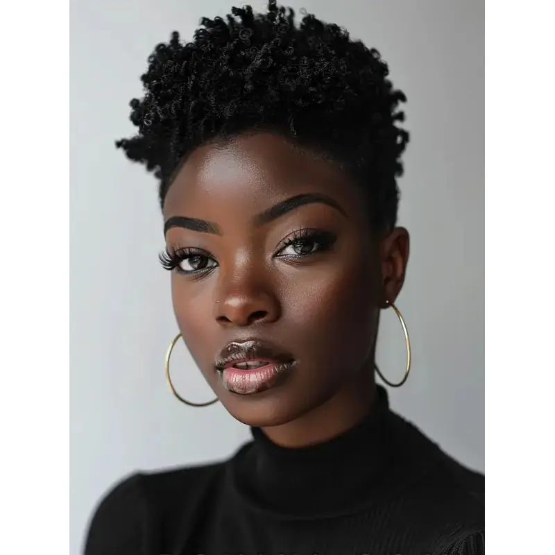 African American Short Pixie Wigs Synthetic Kinky Boycuts Wigs