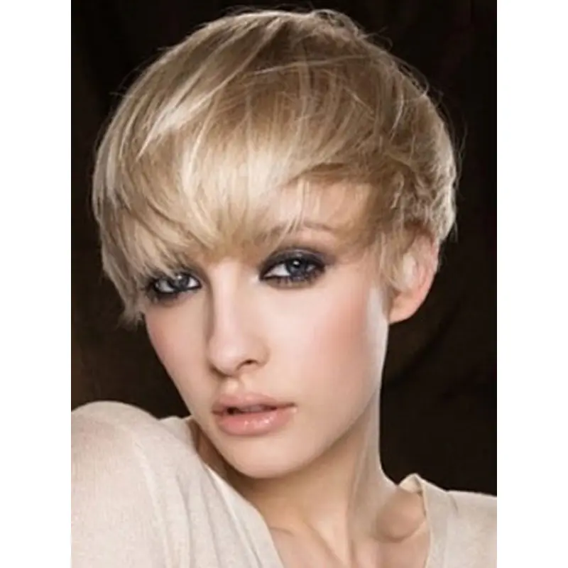 Easy Blonde Straight Cropped Human Hair Wigs