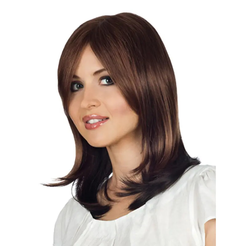 Monofilament Graceful Wavy Remy Human Hair Medium Wigs