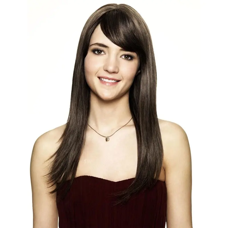 Trendy Brown Straight Shoulder Length Human Hair Wigs