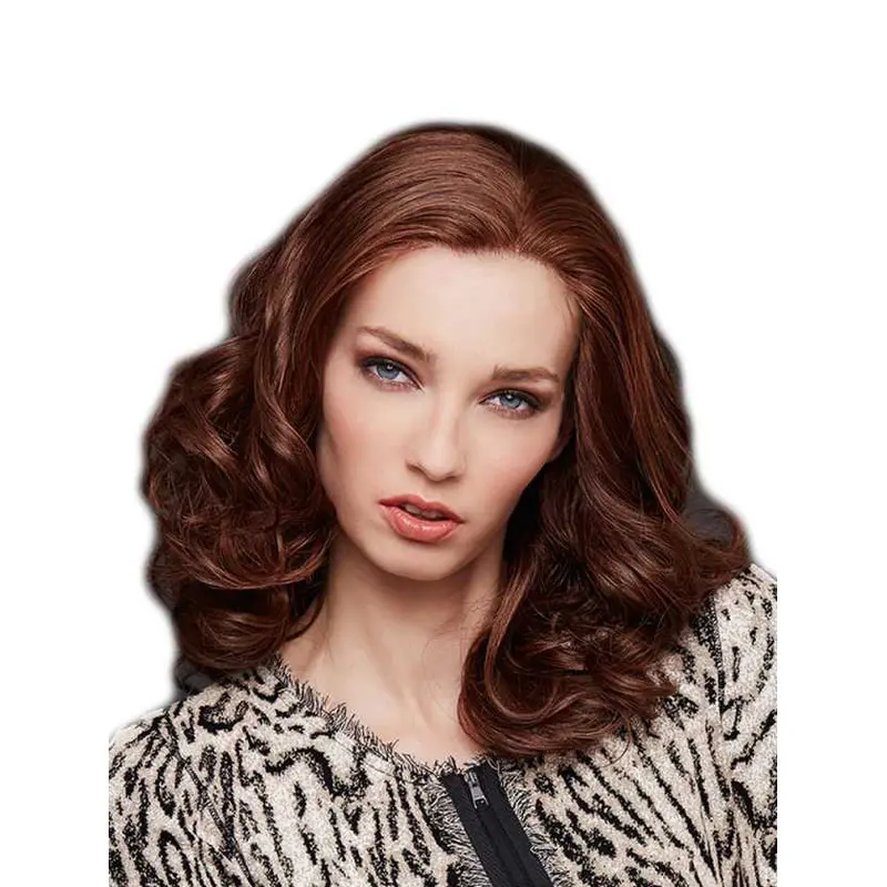 16" Long Wavy Brown Convenient Hand-Tied Wigs