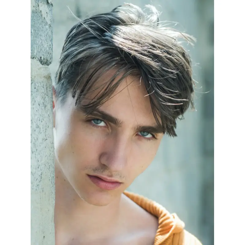 Men Lace Wigs Wavy Black Remy Human Hair Wigs