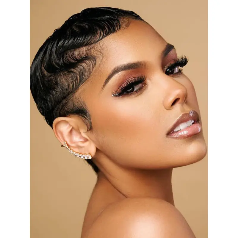 Short Sassy Wigs For African American Black 4" Boycuts Wigs