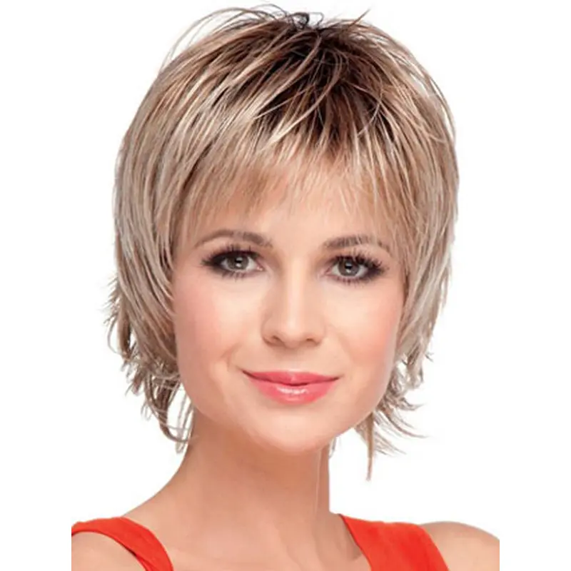 Sleek Straight Boycuts Blonde Short Wigs