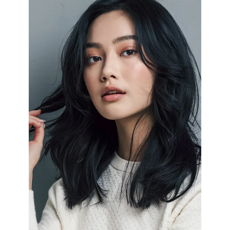 Medium Haired Wigs Layered 14" Black Monofilament Wigs