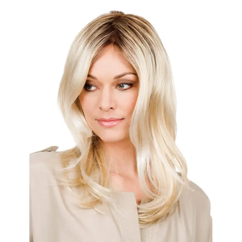 Modern Blonde Wavy Shoulder Length Glueless Wigs