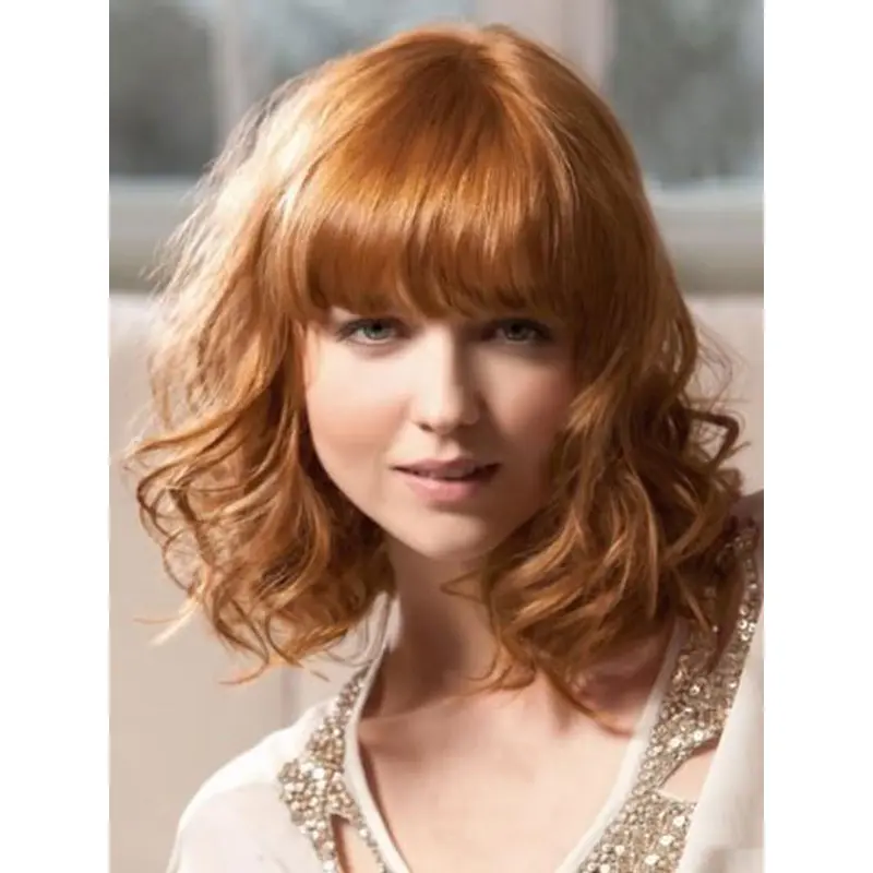 Nice Blonde Wavy Shoulder Length Synthetic Wigs