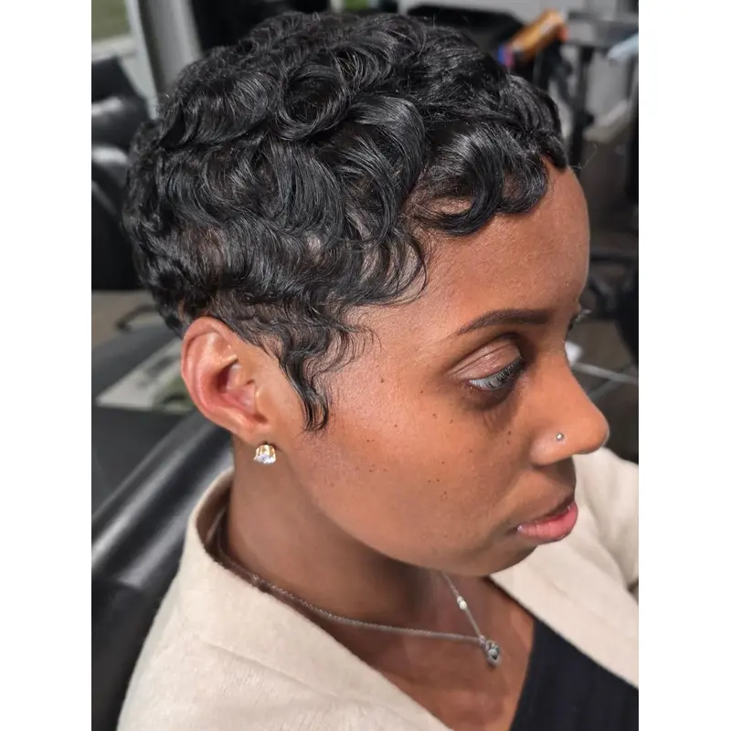 Short Human Hair Wigs African American 4" Boycuts Monofilament Wigs