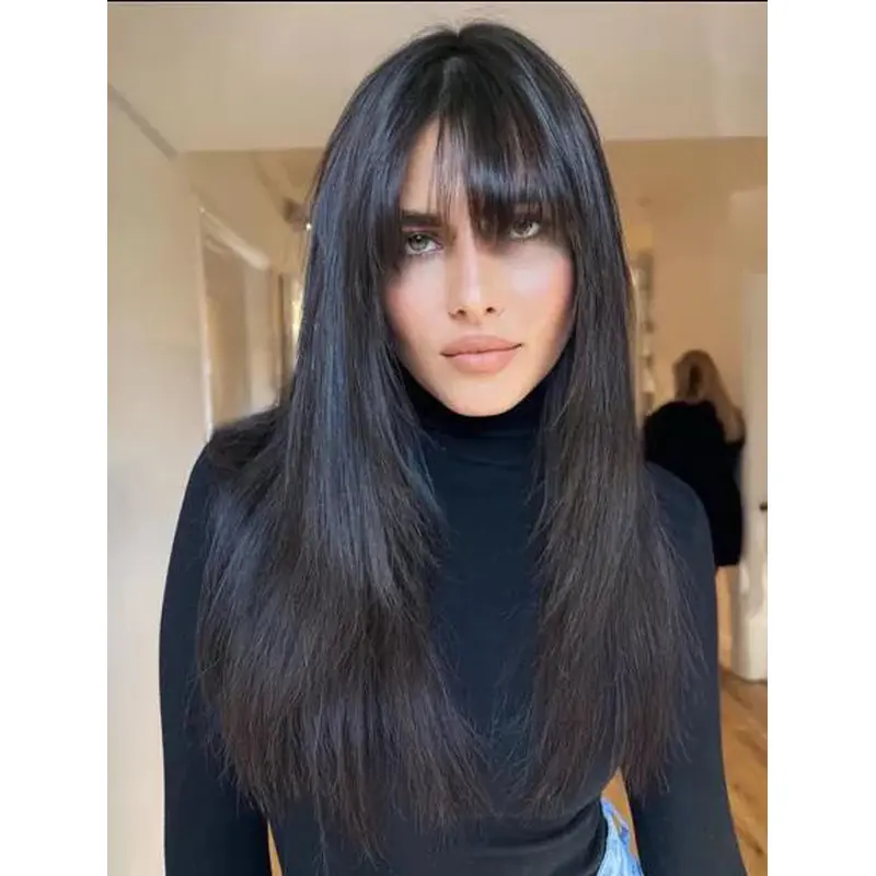 Long Hair Wigs Human Hair Long Wigs Lace Front Layers Wigs