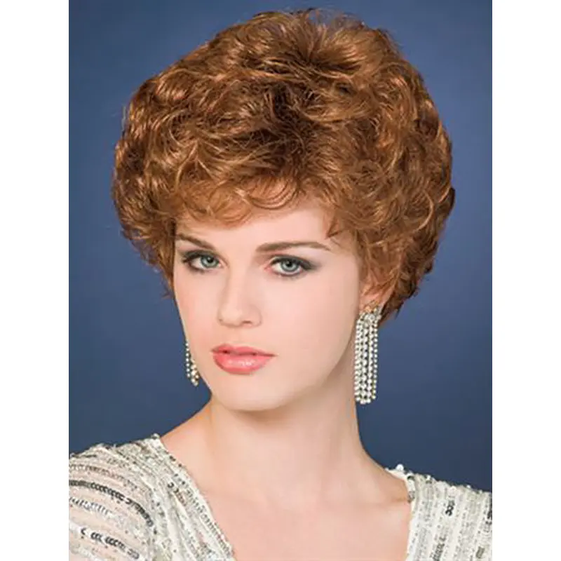 New Design Blonde Curly Cropped Synthetic Comfortable Wigs
