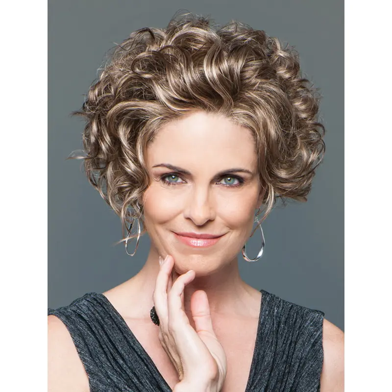 Perfect Short Curly Brown Elegant Classic Wigs