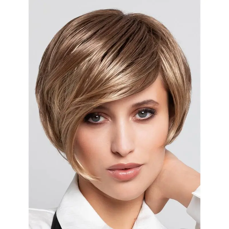 Straight Blonde Monofilament Synthetic 8" Short Wigs Buy