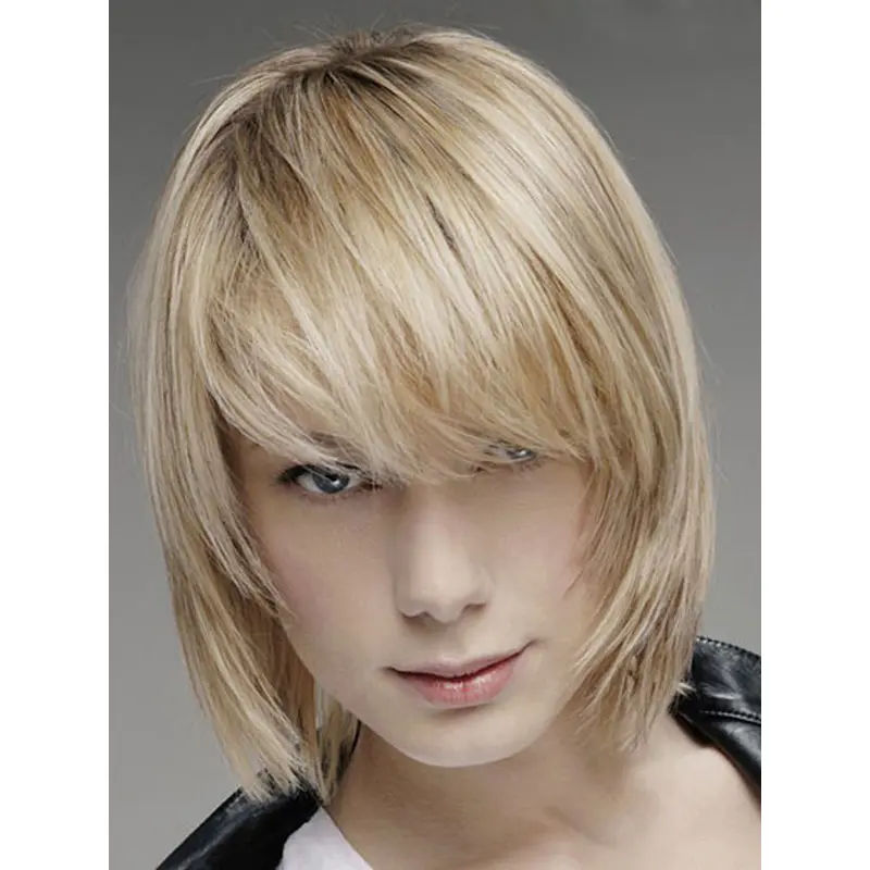 Traditiona Blonde Lace Front Chin Length Men Wigs