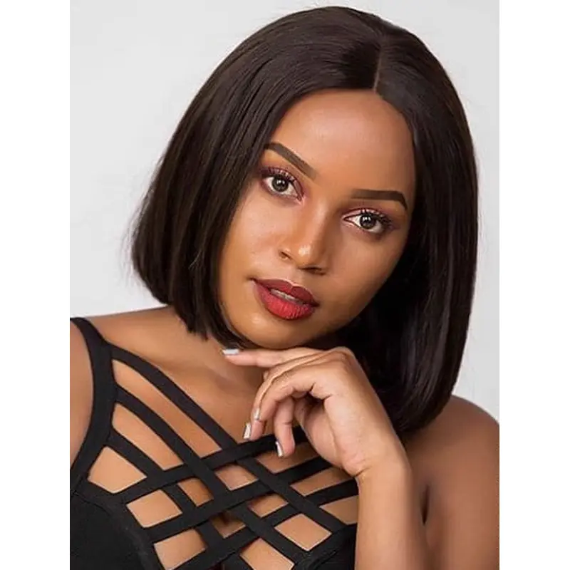 Bob Wigs For Black Women Straight Chin Length Wigs Synthetic Lace Front Wigs