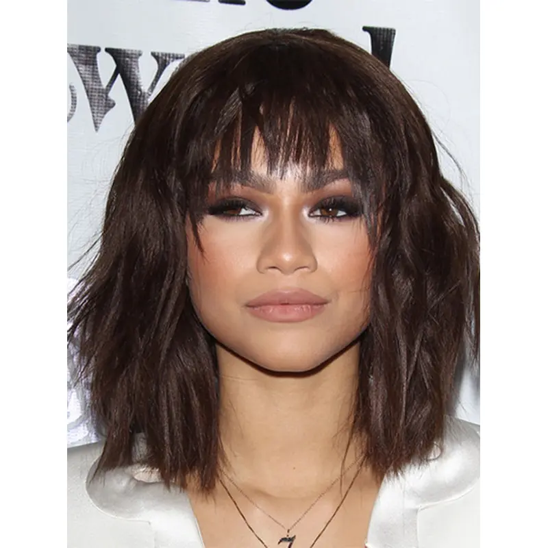 Capless 14" Wavy Shoulder Length Bobs Zendaya Wigs