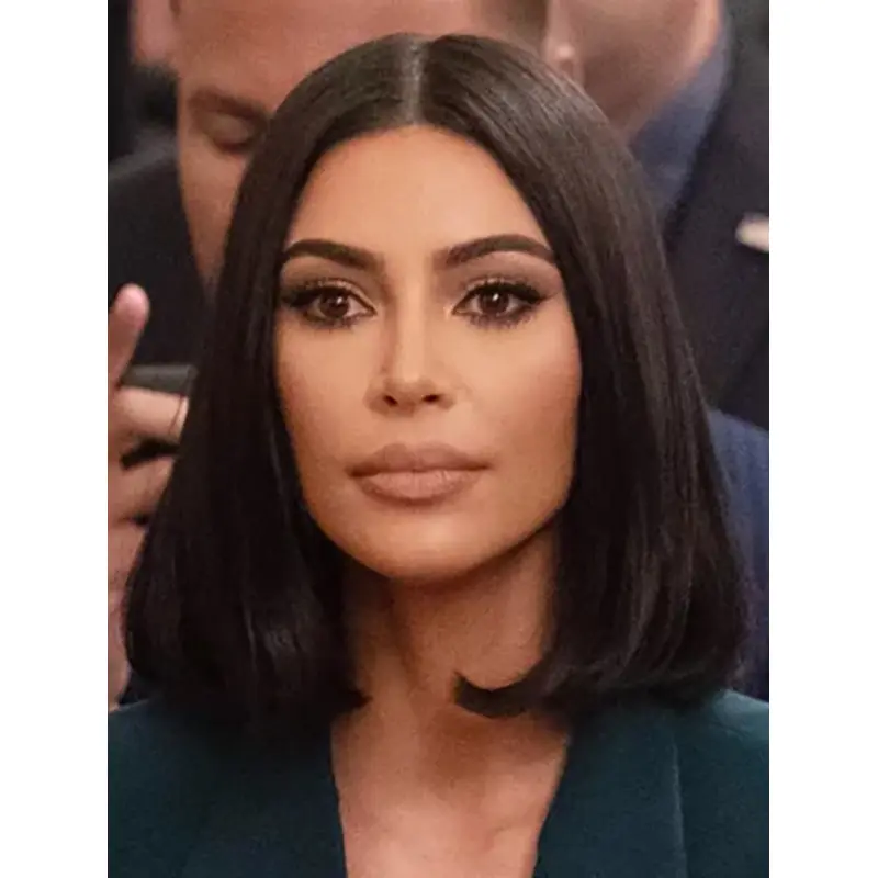 Chin Length 12" Straight Bobs Lace Front Kim Kardashian Wigs
