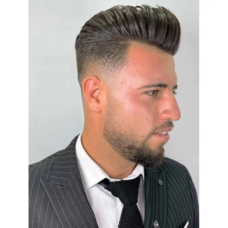 Mens Wigs Black Sythetic Straight 4" Monofilament Wigs