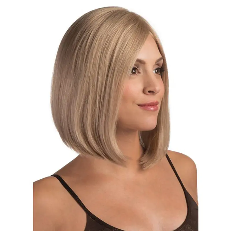 Style Blonde Lace Front Chin Length Remy Human Lace Wigs