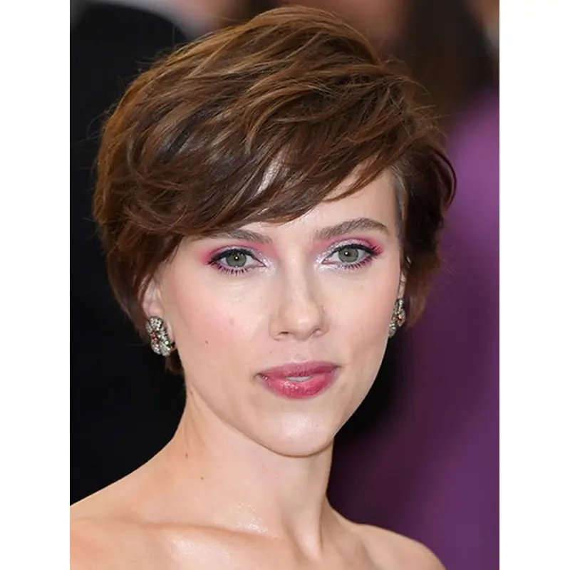 Wavy Short Brown Synthetic Scarlett Johansson Wigs