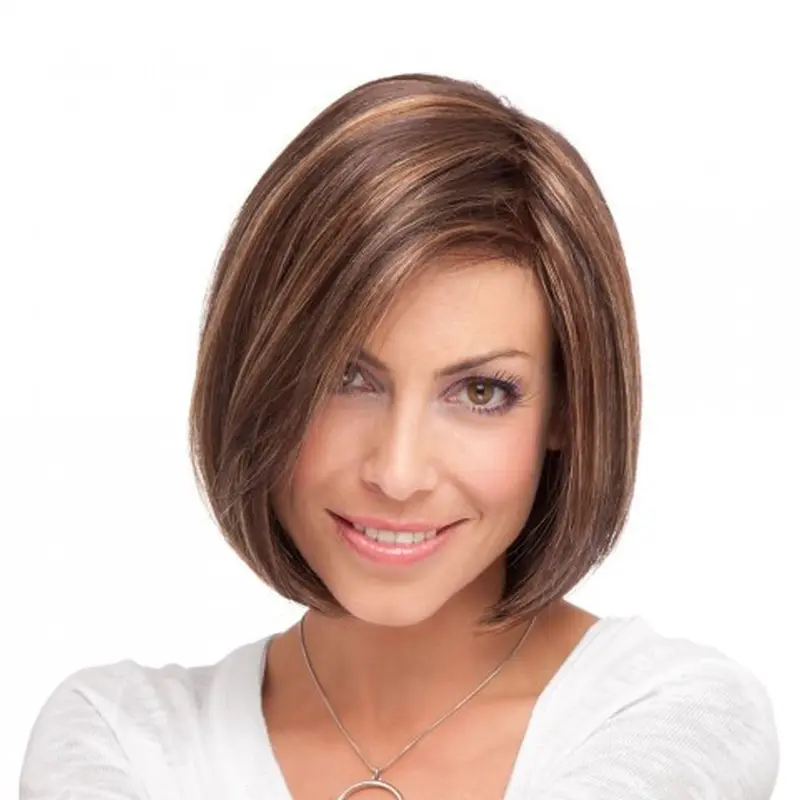Glamorous Lace Front Straight Chin Length Bob Wigs