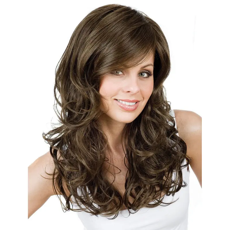 Style Brown Curly Long Synthetic Wigs