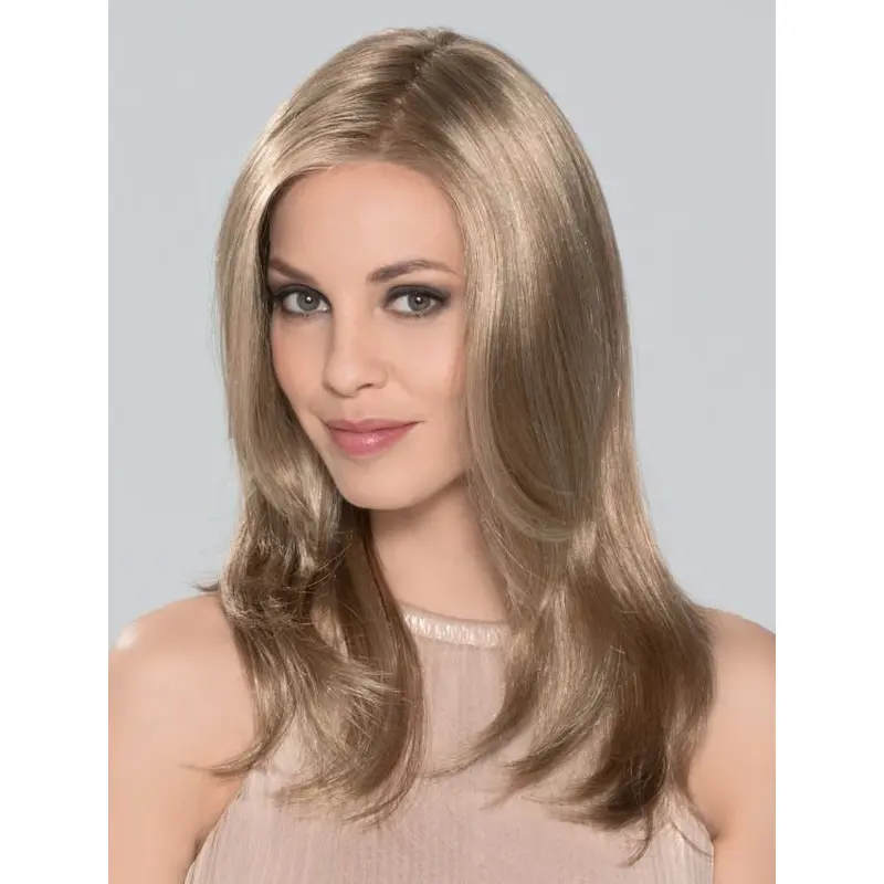 Without Bangs Monofilament 16" Straight Blonde Long Wigs