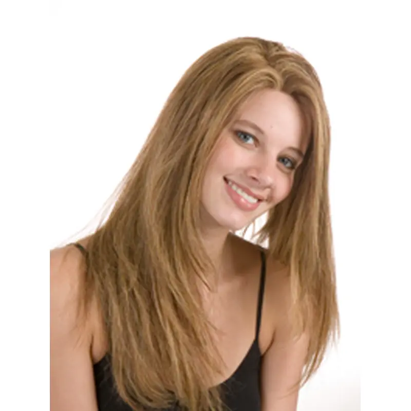Durable Remy Human Hair Brown Straight Long Wigs