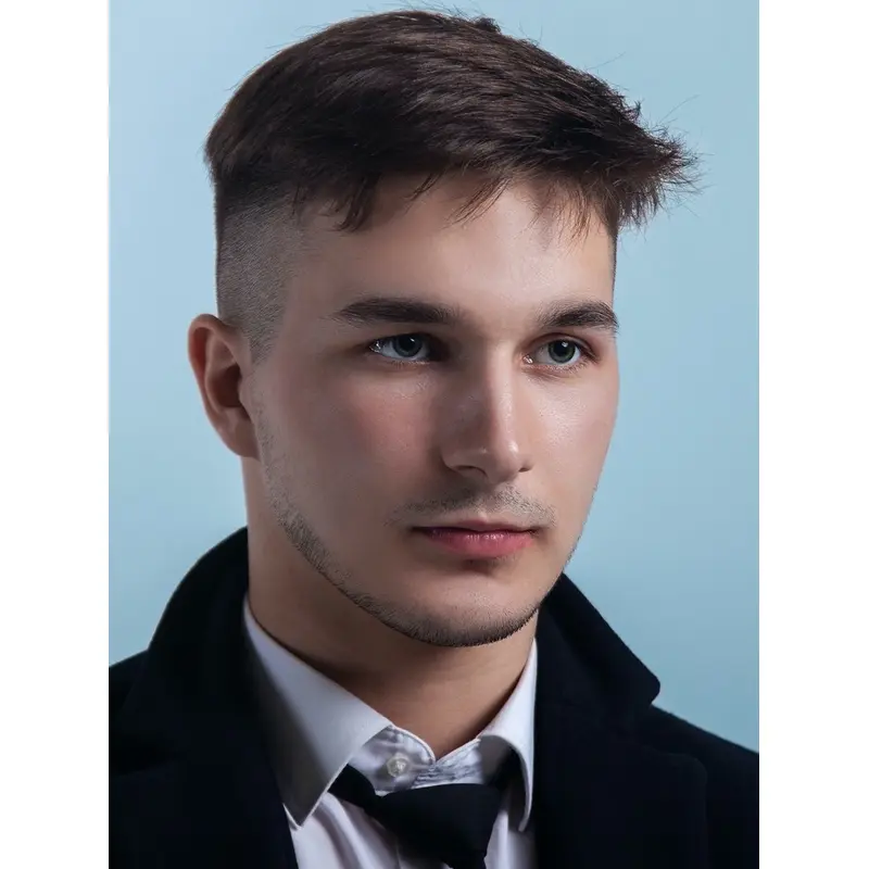 Men'S Realistic Wigs Boycuts 4" Cropped Black Wigs