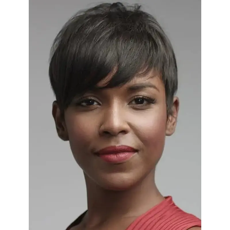 Short Pixie Wigs For African American Black 4" Boycuts Wigs