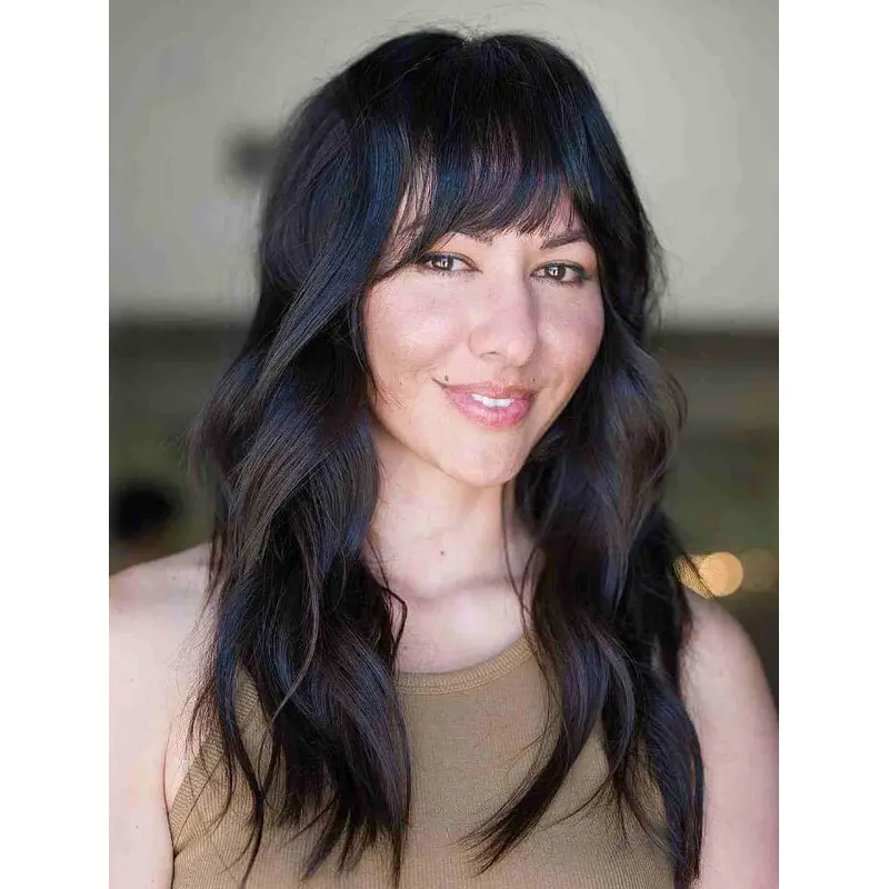 Long Black Wig Incredible Wavy Human Hair Wigs Lace Long Hair Wigs