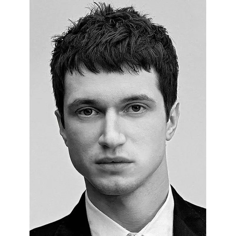 Male Short Hair Wigs 4" Straight Monofilament Synthetic Wigs