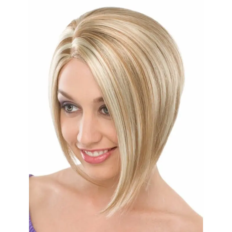 Nice Blonde Straight Chin Length Bob Wigs